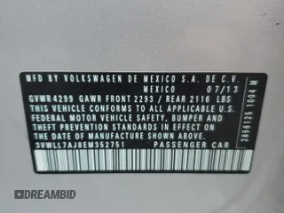 2014 Volkswagen Jetta TDI with VIN 3VWLL7AJ8EM352751, listed as a Copart auction lot 57175065 with 116,342 mi miles and Salvage title. Bid and sale history available at DreamBid. Image 12.