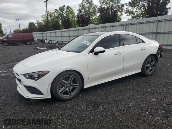 2021 Mercedes-Benz CLA 250 with VIN W1K5J4HB6MN176338, listed as a Copart auction lot 57954255 with 41,503 mi miles and Salvage title. Bid and sale history available at DreamBid. Image 1.