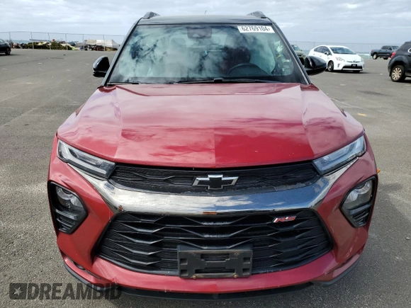 2021 Chevrolet TrailBlazer RS with VIN KL79MTSL2MB116764, listed as a Copart auction lot 62769104 with 30,183 mi miles and Salvage Title. Bid and sale history available at DreamBid. Image 5.