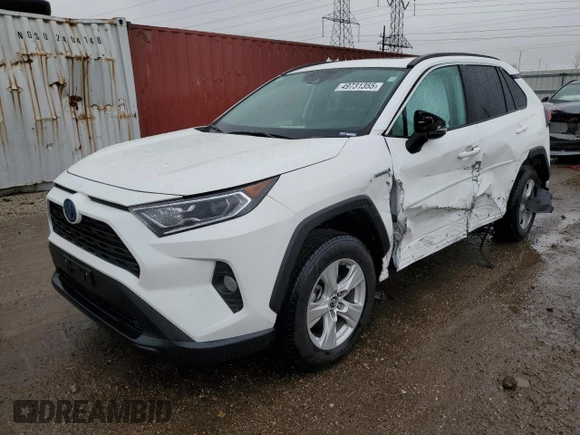 2019 Toyota RAV4 Hybrid XLE with VIN 2T3RWRFV6KW028364, listed as a Copart auction lot 49731355 with 55,839 mi miles and Salvage Title. Bid and sale history available at carsss.com. Image 1.