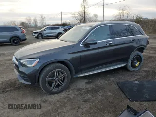 2020 Mercedes-Benz GLC with VIN WDC0G8EBXLV203032, listed as a Copart auction lot 77801014 with 108,822 mi miles and Salvage Title. Bid and sale history available at carsss.com. Image 1.