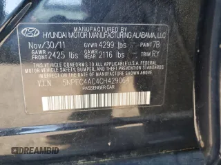 2012 Hyundai Sonata Limited z VIN 5NPEC4AC4CH429064, wystawiony jako Copart lot #53499355 z przebiegiem 203 928 mil mil oraz Szkoda całkowita • Salvage title. Historia ofert i sprzedaży dostępna na DreamBid. Obrazek 12.