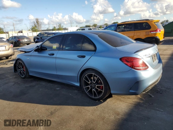 2018 Mercedes-Benz C 43 AMG with VIN 55SWF6EB5JU251989, listed as a Copart auction lot 44369745 with 94,389 mi miles and Salvage Title. Bid and sale history available at carsss.com. Image 2.