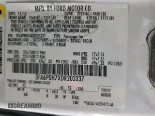 2013 Ford Fusion SE with VIN 3FA6P0H7XDR203237, listed as a Copart auction lot 53917115 with 104,855 mi miles and Salvage Title. Bid and sale history available at carsss.com. Image 12.