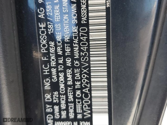 1997 Porsche 911 Carrera 4 with VIN WP0CA299XVS340470, listed as a Copart auction lot 43736815 with NaN miles and Salvage Title. Bid and sale history available at carsss.com. Image 13.