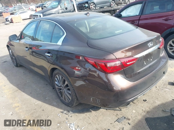 2019 Infiniti Q50 3.0t LUXE with VIN JN1EV7AP9KM512446, listed as a IAAI auction lot 41311730 with 105,000 mi miles. Bid and sale history available at carsss.com. Image 3.