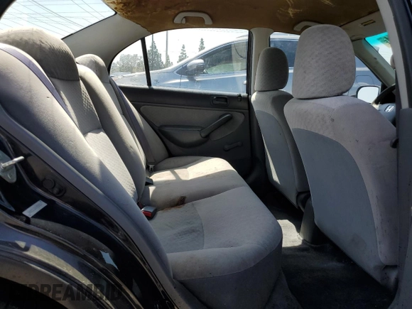 2001 Honda Civic DX with VIN 2HGES16261H588886, listed as a Copart auction lot 53163734 with 193,104 mi miles and Salvage Title. Bid and sale history available at carsss.com. Image 10.