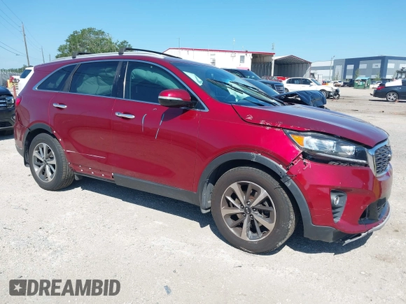 2019 Kia Sorento EX Sport with VIN 5XYPH4A50KG464007, listed as a IAAI auction lot 41999034 with 157,571 mi miles and . Bid and sale history available at DreamBid. Image 1.