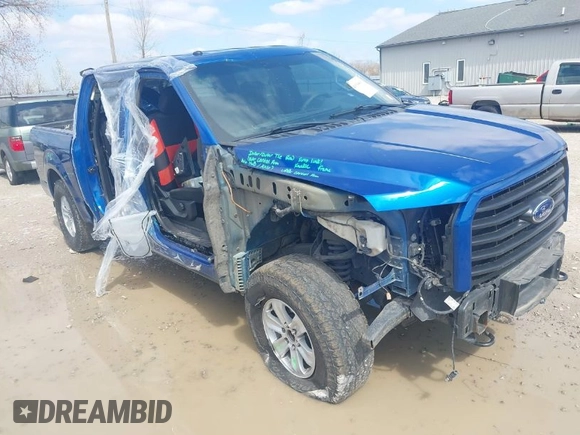 2017 Ford F-150 XL with VIN 1FTEW1EP2HFB87914, listed as a IAAI auction lot 41930611 with 100,281 mi miles. Bid and sale history available at carsss.com. Image 1.