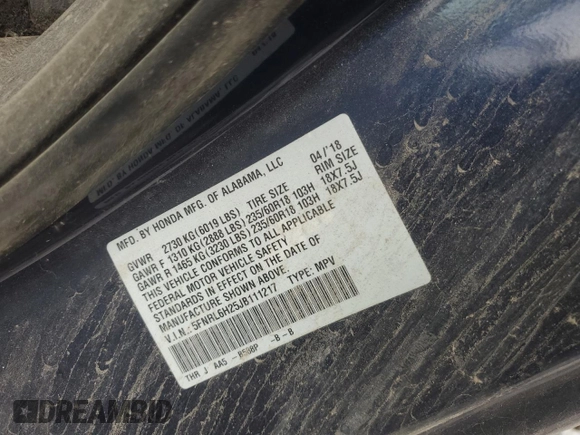 2018 Honda Odyssey LX with VIN 5FNRL6H25JB111217, listed as a Copart auction lot 67143364 with Not Provided miles and Salvage Title. Bid and sale history available at carsss.com. Image 14.