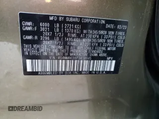 2023 Subaru Ascent Onyx Limited с VIN 4S4WMAKD8P3418945, выставлен на аукционе Copart как лот 88238165 с пробегом 28 364 миль миль и Списание • Salvage title. История ставок и продаж доступна на DreamBid. Изображение 15.