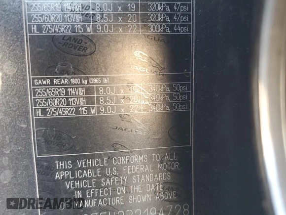 2023 Land Rover Defender X-Dynamic SE with VIN SALE27EU3P2194728, listed as a Copart auction lot 87971555 with 10,155 mi miles and Salvage Title. Bid and sale history available at DreamBid. Image 14.