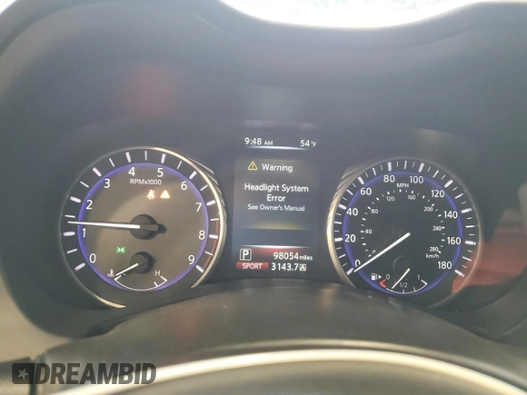 2014 Infiniti Q50 Premium with VIN JN1BV7AR5EM702785, listed as a Copart auction lot 53533525 with 98,054 mi miles and Salvage Title. Bid and sale history available at carsss.com. Image 9.