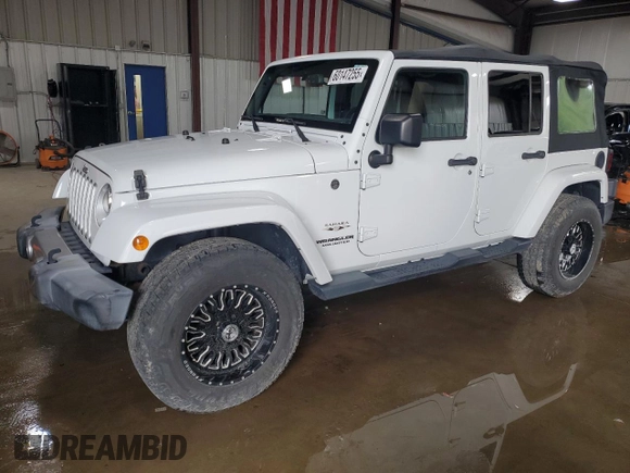 2017 Jeep Wrangler Unlimited Sahara z VIN 1C4BJWEG4HL701813, wystawiony jako Copart lot #60147255 z przebiegiem 49 924 mil mil oraz Szkoda całkowita • Salvage title. Historia ofert i sprzedaży dostępna na DreamBid. Obrazek 1.