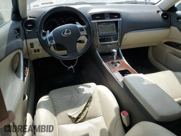 2011 Lexus IS 250 with VIN JTHCF5C26B5045387, listed as a Copart auction lot 61343545 with 203,245 mi miles and Salvage title. Bid and sale history available at DreamBid. Image 8.