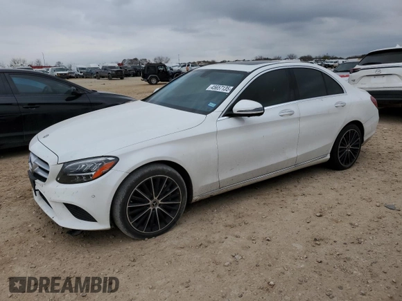 2021 Mercedes-Benz C 300 with VIN W1KWF8DB5MR645091, listed as a Copart auction lot 45657135 with 65,842 mi miles and Salvage Title. Bid and sale history available at carsss.com. Image 1.