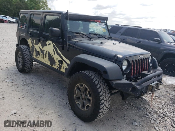 2014 Jeep Wrangler Unlimited Rubicon with VIN 1C4BJWFGXEL291187, listed as a Copart auction lot 54897675 with 227,478 mi miles and Salvage title. Bid and sale history available at DreamBid. Image 4.
