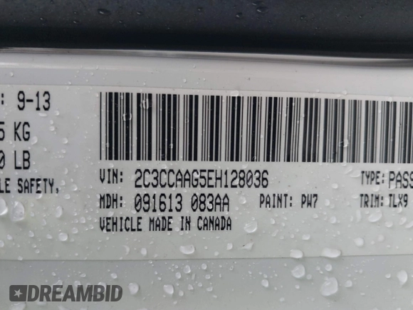 2014 Chrysler 300 with VIN 2C3CCAAG5EH128036, listed as a IAAI auction lot 41988327 with 153,809 mi miles. Bid and sale history available at carsss.com. Image 9.