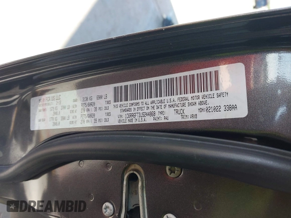 2018 Ram 1500 Tradesman z VIN 1C6RR6FT3JS244868, wystawiony jako IAAI lot #42310301 z przebiegiem 115 764 mil mil oraz . Historia ofert i sprzedaży dostępna na DreamBid. Obrazek 9.