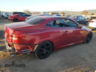 2011 Lexus IS 350 C with VIN JTHFE2C24B2506795, listed as a Copart auction lot 46447575 with 131,714 mi miles and Salvage title. Bid and sale history available at DreamBid. Image 3.