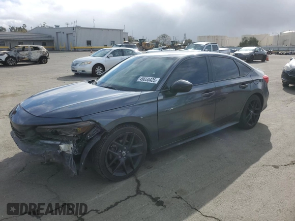 2022 Honda Civic Sedan Sport with VIN 2HGFE2F51NH583029, listed as a Copart auction lot 49650425 with 64,402 mi miles and Salvage Title. Bid and sale history available at carsss.com. Image 1.