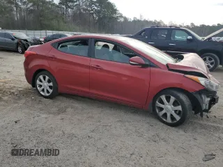 2013 Hyundai Elantra Limited with VIN 5NPDH4AEXDH396023, listed as a Copart auction lot 49030115 with 107,419 mi miles and Salvage Title. Bid and sale history available at DreamBid. Image 4.