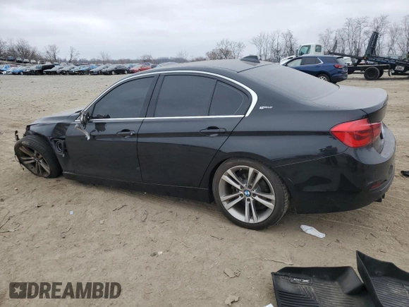 2017 BMW 3 Series 330e iPerformance with VIN WBA8E1C58HK895185, listed as a Copart auction lot 49287055 with 61,391 mi miles and Salvage Title. Bid and sale history available at carsss.com. Image 2.