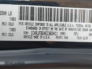 2014 Jeep Grand Cherokee Limited with VIN 1C4RJFBG4EC363411, listed as a IAAI auction lot 41822259 with 132,660 mi miles. Bid and sale history available at carsss.com. Image 9.
