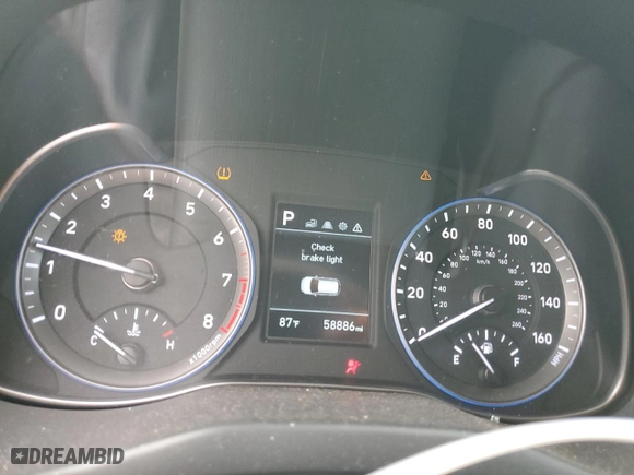 2020 Hyundai Kona SE with VIN KM8K12AA9LU579488, listed as a Copart auction lot 46861755 with 58,886 mi miles and Salvage Title. Bid and sale history available at carsss.com. Image 9.