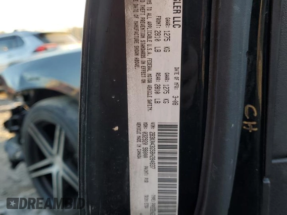 2008 Dodge Charger with VIN 2B3KA43G58H284837, listed as a Copart auction lot 89314835 with 201,456 mi miles and Non Repairable. Bid and sale history available at DreamBid. Image 12.
