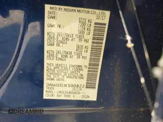 2018 Nissan Titan SV z VIN 1N6AA1E61JN500822, wystawiony jako IAAI lot #42339293 z przebiegiem 152 573 mil mil oraz . Historia ofert i sprzedaży dostępna na DreamBid. Obrazek 9.