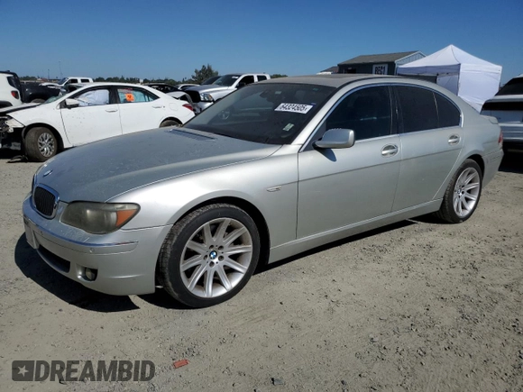 2006 BMW 7 Series 750i with VIN WBAHL83566DT03671, listed as a Copart auction lot 64324505 with 154,418 mi miles and Clean title. Bid and sale history available at DreamBid. Image 1.