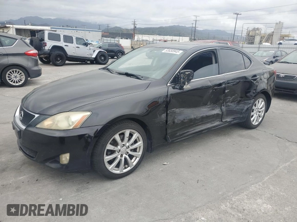 2008 Lexus IS with VIN JTHBK262482071014, listed as a Copart auction lot 53658945 with 127,798 mi miles and Salvage Title. Bid and sale history available at carsss.com. Image 1.