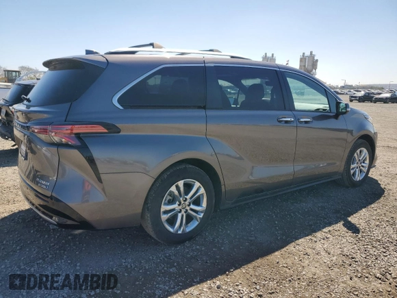 2023 Toyota Sienna Platinum with VIN 5TDESKFC2PS106874, listed as a Copart auction lot 50348725 with 10,329 mi miles and Non Repairable. Bid and sale history available at DreamBid. Image 3.