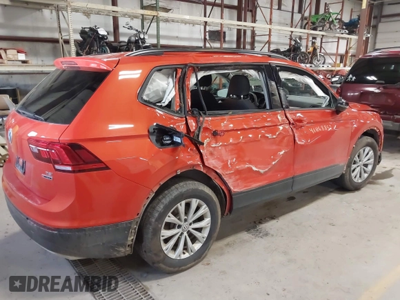 2018 Volkswagen Tiguan S with VIN 3VV0B7AX4JM019424, listed as a IAAI auction lot 41868852 with 50,889 mi miles and . Bid and sale history available at DreamBid. Image 4.