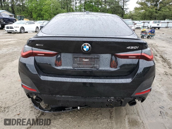 2023 BMW 4 Series 430i xDrive with VIN WBA73AV02PFN92266, listed as a Copart auction lot 57721715 with Not provided miles and Salvage title. Bid and sale history available at DreamBid. Image 6.