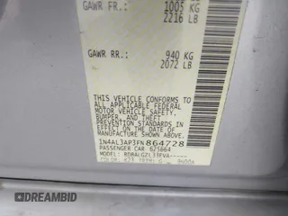 2015 Nissan Altima 2.5 S with VIN 1N4AL3AP3FN864728, listed as a IAAI auction lot 41851923 with 78,840 mi miles. Bid and sale history available at carsss.com. Image 9.