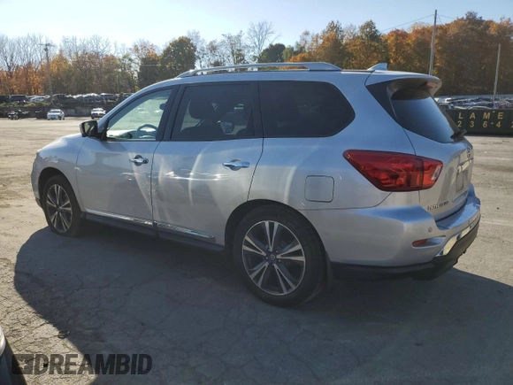 2020 Nissan Pathfinder Platinum with VIN 5N1DR2DMXLC635273, listed as a Copart auction lot 77443424 with 40,292 mi miles and Salvage Title. Bid and sale history available at carsss.com. Image 2.