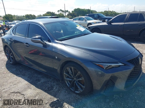 2021 Lexus IS with VIN JTHGZ1B27M5045601, listed as a IAAI auction lot 41930557 with 26,728 mi miles. Bid and sale history available at carsss.com. Image 1.