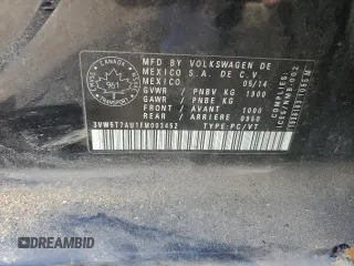 2015 Volkswagen GTI SE z VIN 3VW5T7AU1FM003452, wystawiony jako Copart lot #58655765 z przebiegiem 134 728 mil mil oraz Szkoda całkowita • Salvage title. Historia ofert i sprzedaży dostępna na DreamBid. Obrazek 12.