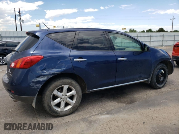 2009 Nissan Murano SL with VIN JN8AZ18W59W134056, listed as a Copart auction lot 66243024 with 129,427 mi miles and Salvage Title. Bid and sale history available at carsss.com. Image 3.