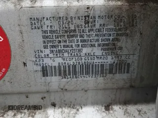 2020 Nissan Sentra SV with VIN 3N1AB8CV4LY237382, listed as a Copart auction lot 84118414 with 79,835 mi miles and Salvage Title. Bid and sale history available at DreamBid. Image 13.