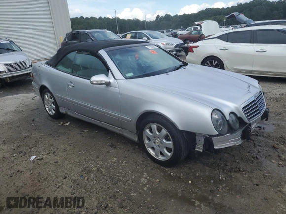 2003 Mercedes-Benz CLK-Class 3.2L with VIN WDBLK65G23T134316, listed as a Copart auction lot 71629614 with 141,239 mi miles and Salvage Title. Bid and sale history available at carsss.com. Image 4.