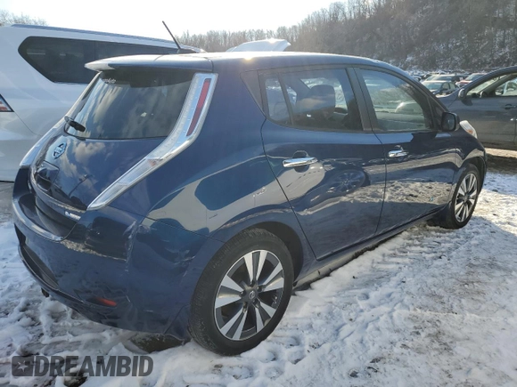 2017 Nissan LEAF S with VIN 1N4BZ0CP8HC305639, listed as a Copart auction lot 42585895 with 21,897 mi miles and Salvage Title. Bid and sale history available at carsss.com. Image 3.