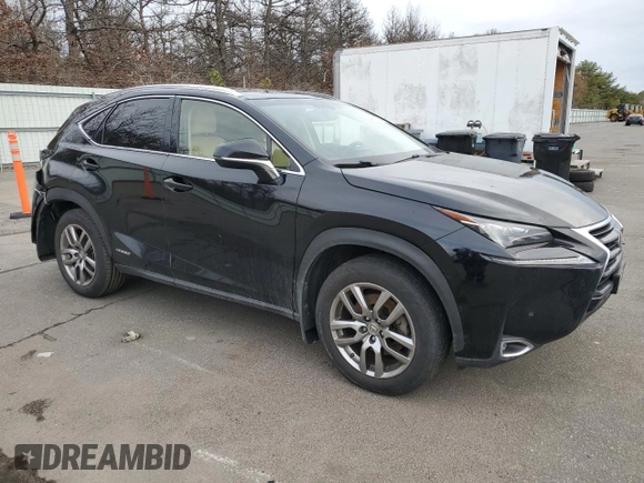 2015 Lexus NX 300h with VIN JTJBJRBZ0F2020040, listed as a Copart auction lot 47818385 with 185,470 mi miles and Salvage title. Bid and sale history available at DreamBid. Image 4.