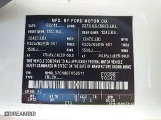 2011 Ford Transit Connect XL with VIN NM0LS7CN8BT058511, listed as a IAAI auction lot 41859024 with 180,227 mi miles. Bid and sale history available at carsss.com. Image 9.