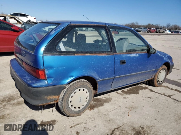 1993 Geo Metro z VIN 2C1MR2466P6765682, wystawiony jako Copart lot #44769555 z przebiegiem 145 065 mil mil oraz Szkody całkowita. Historia ofert i sprzedaży dostępna na DreamBid. Obrazek 3.