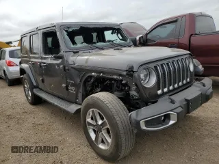 2018 Jeep Wrangler Unlimited Sahara with VIN 1C4HJXEN7JW295223, listed as a Copart auction lot 57385265 with 29,662 mi miles and Salvage title. Bid and sale history available at DreamBid. Image 4.
