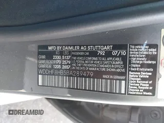 2011 Mercedes-Benz E 350 Luxury with VIN WDDHF8HB5BA289479, listed as a IAAI auction lot 42147217 with 193,248 mi miles and . Bid and sale history available at DreamBid. Image 9.