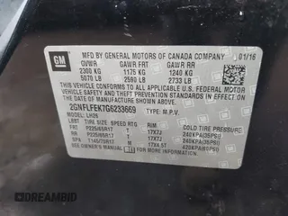 2016 Chevrolet Equinox LT with VIN 2GNFLFEK7G6233669, listed as a IAAI auction lot 39903135 with 120,957 mi miles. Bid and sale history available at carsss.com. Image 9.